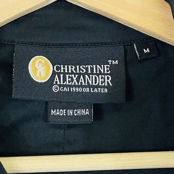 Christine Alexander Black Long‎ Sleeve Embroidered Shirt Jacket Womens Medium - Picture 8 of 8